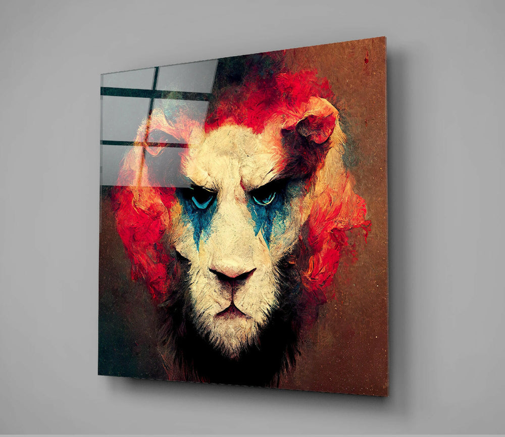 Lion Clown Glass Wall Art || Designer Collection.