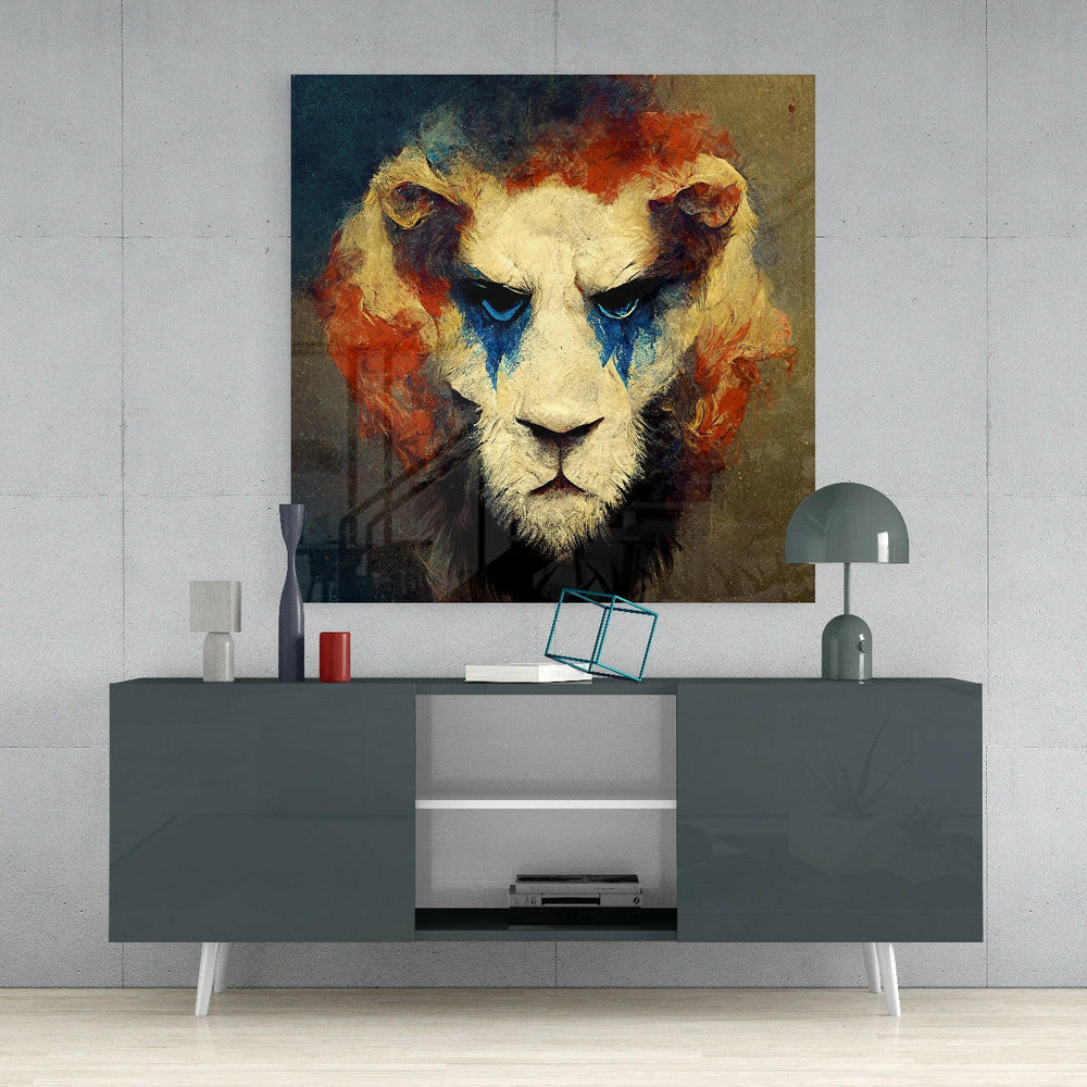 Lion Clown Glass Wall Art || Designer Collection.