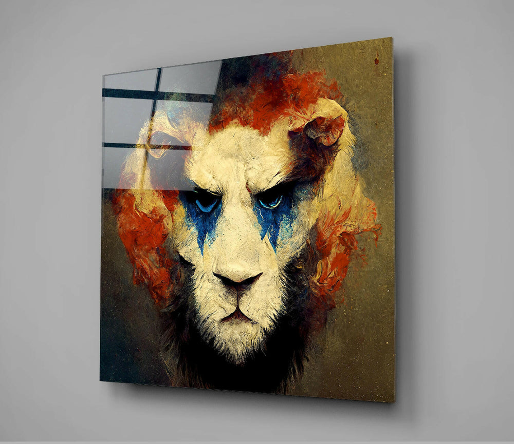 Lion Clown Glass Wall Art || Designer Collection.