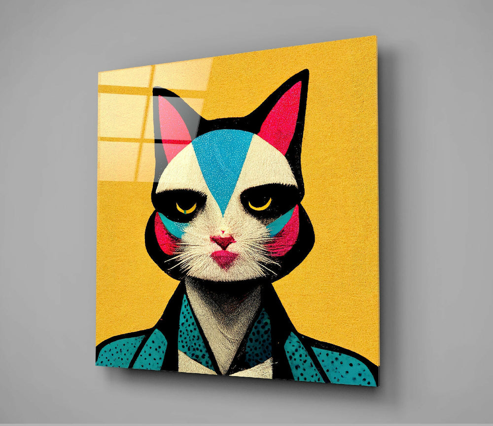 Ms. Cat Glass Wall Art || Designer Collection.