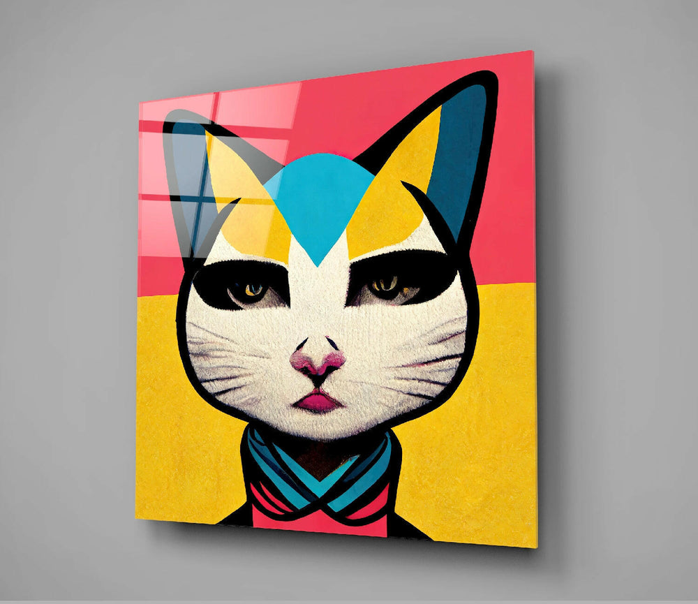 Ms. Cat Glass Wall Art || Designer Collection.