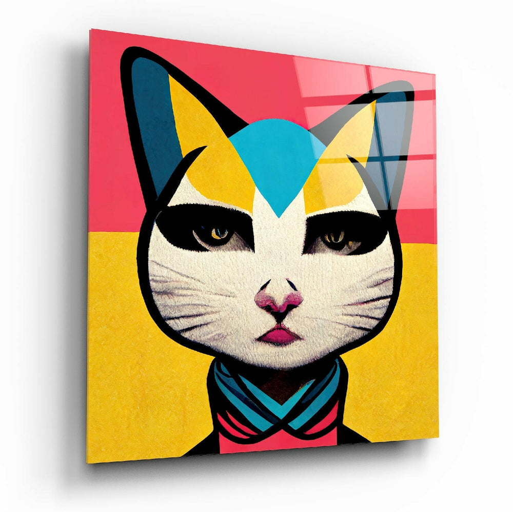 Ms. Cat Glass Wall Art || Designer Collection.