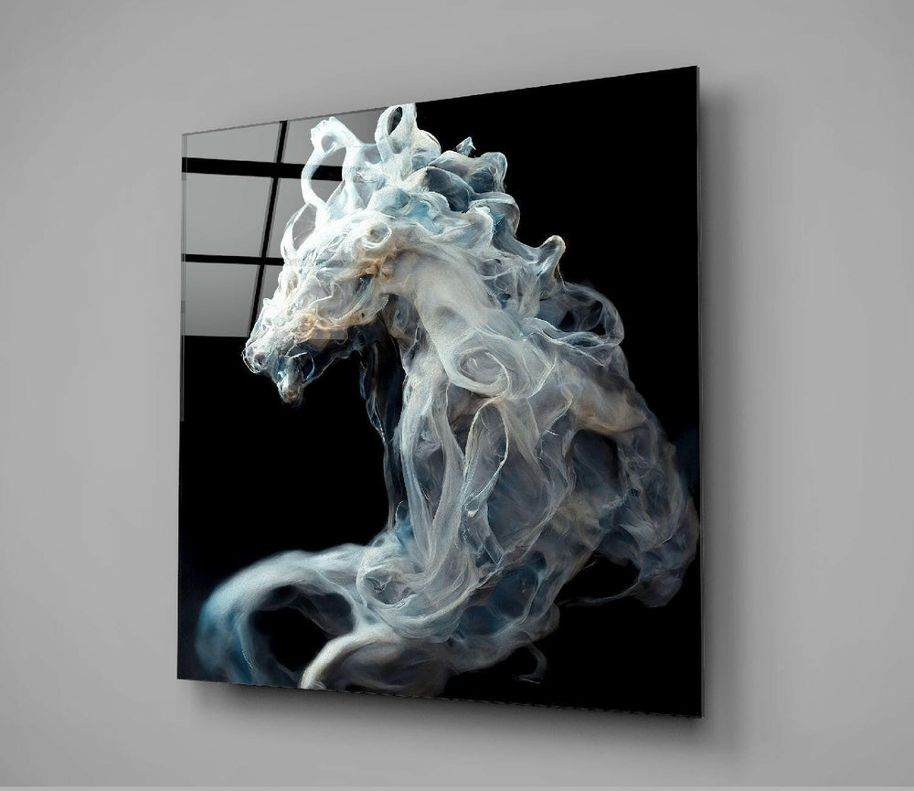 Smoky Horse Glass Wall Art || Designer Collection.