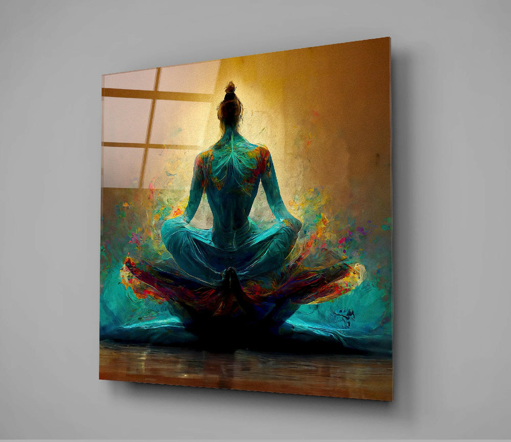 Meditation Glass Wall Art || Designer Collection.