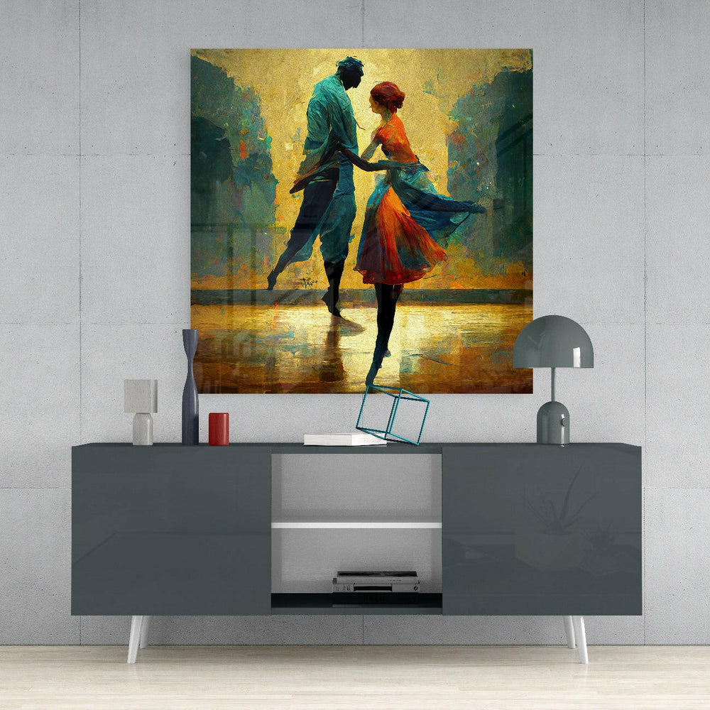 Dancing in the Rain Glass Wall Art || Designers Collection.