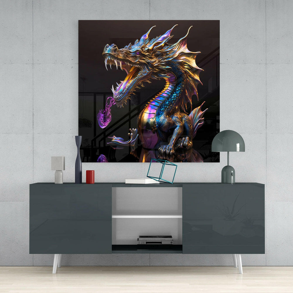 Dragon's Roar Glass Wall Art || Designers Collection | Insigne Art Design.
