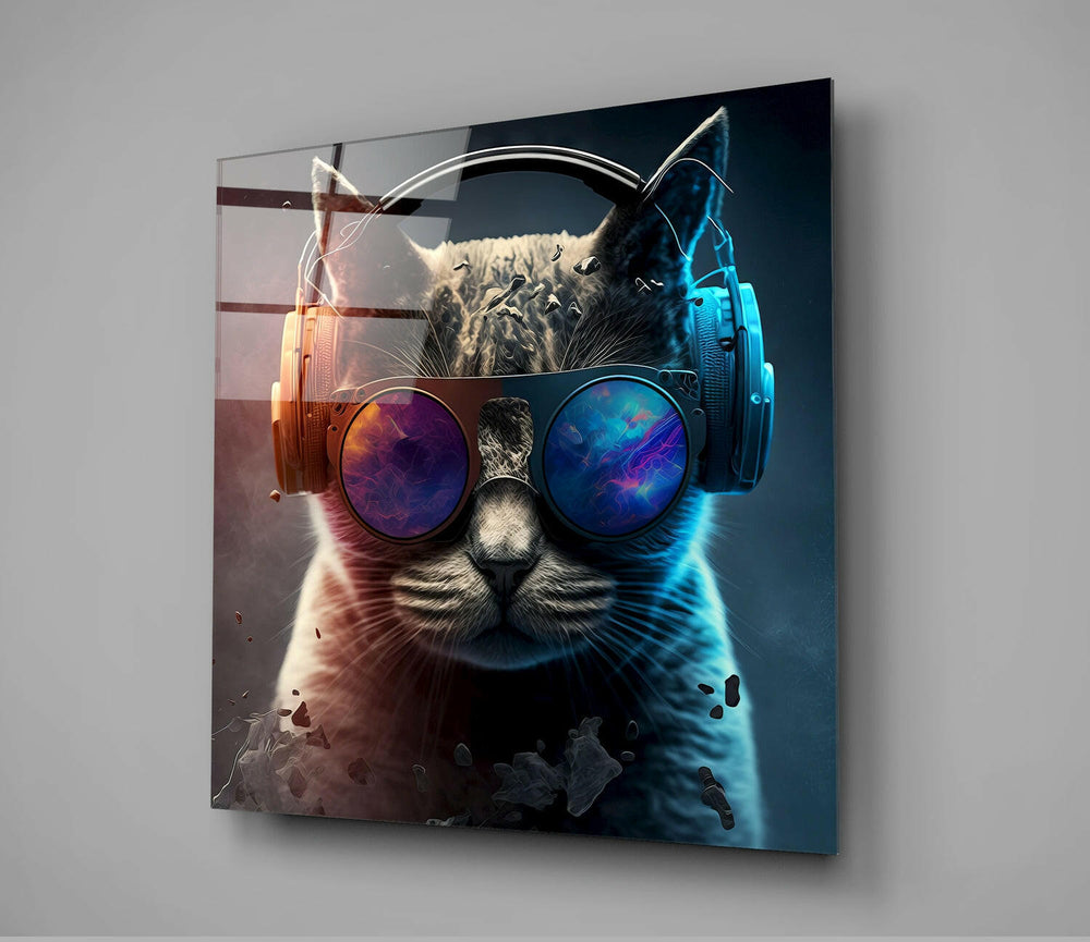 Punky Cat Glass Wall Art || Designer Collection | Insigne Art Design.