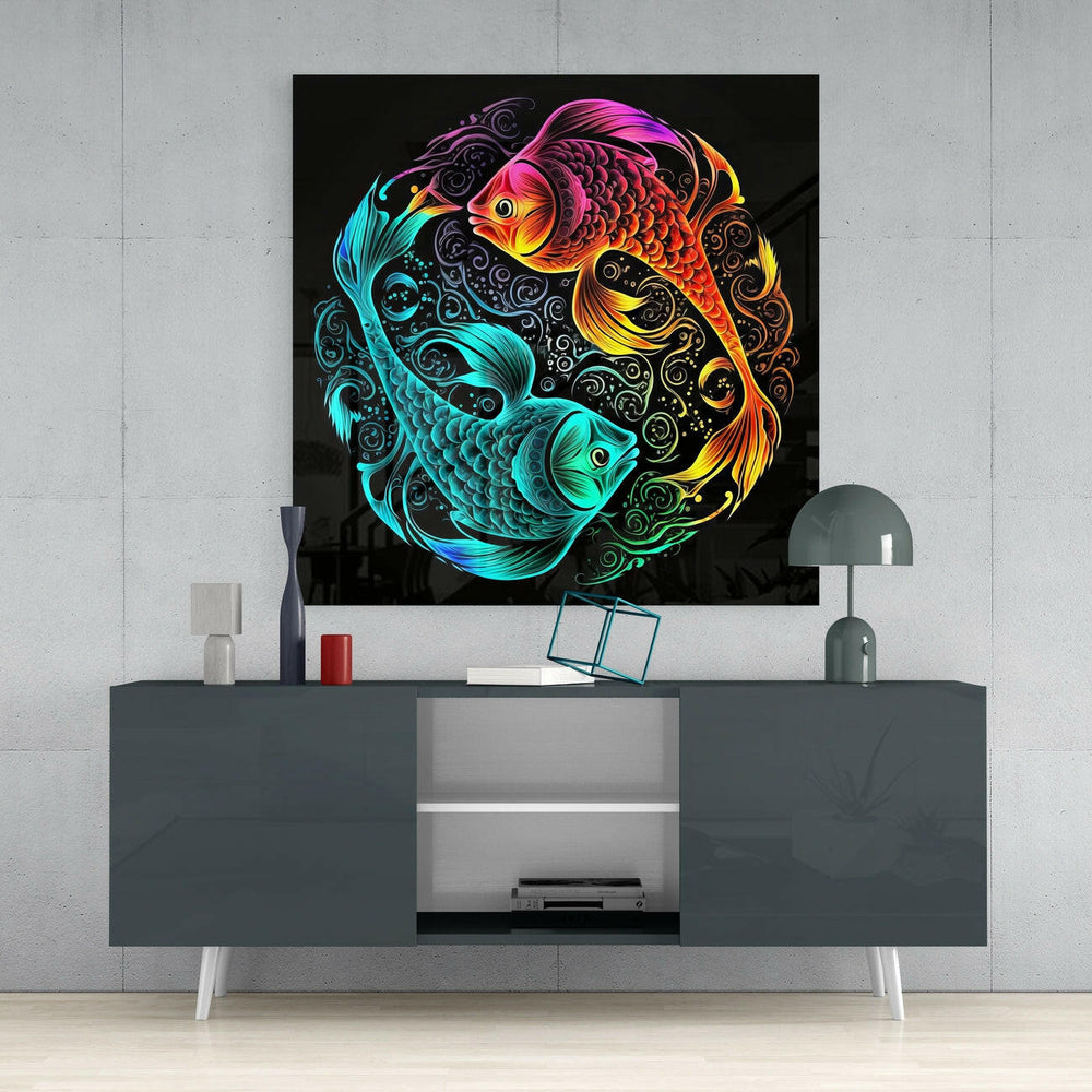 Ying and Yang Glass Wall Art || Designer Collection | Insigne Art Design.