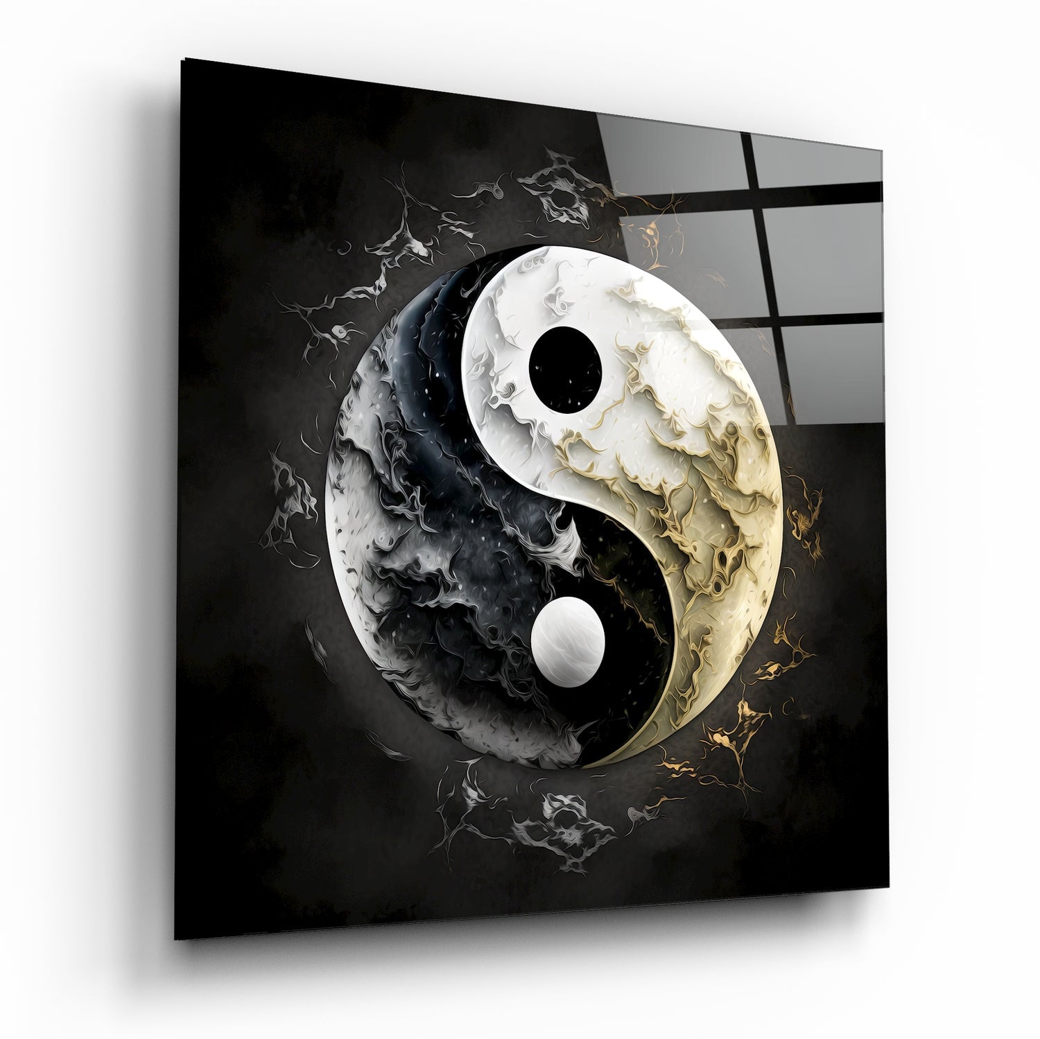 Ying and Yang Glass Wall Art Designer Collection