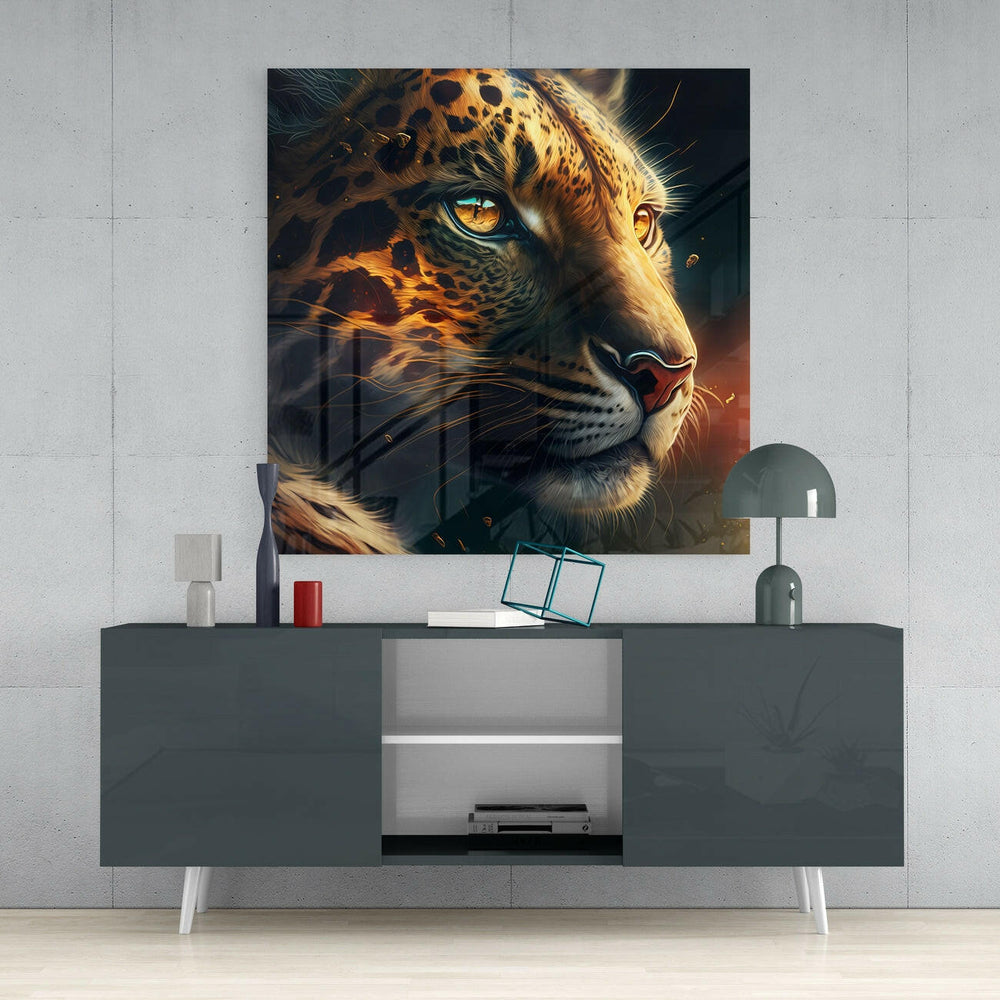 Leopard Glass Wall Art || Designer Collection | Insigne Art Design.