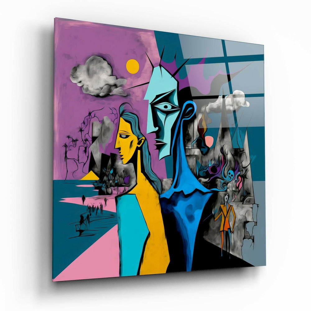Picasso's Mind Glass Wall Art || Designer Collection | Insigne Art Design.