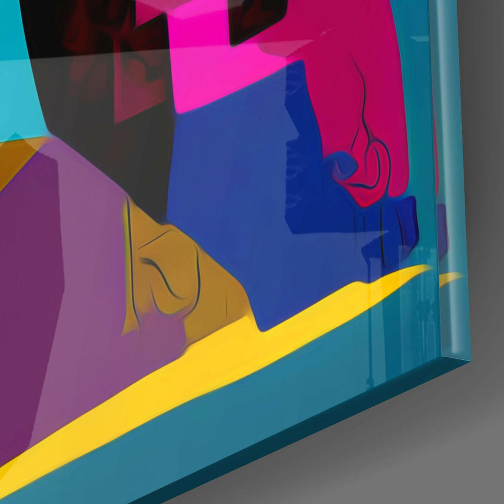 The Cubist Mind Glass Wall Art || Designer Collection