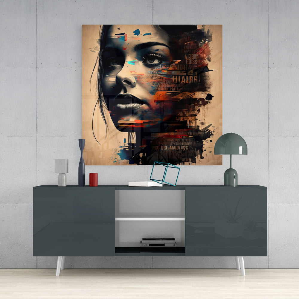Woman Glass Wall Art || Designer Collection.