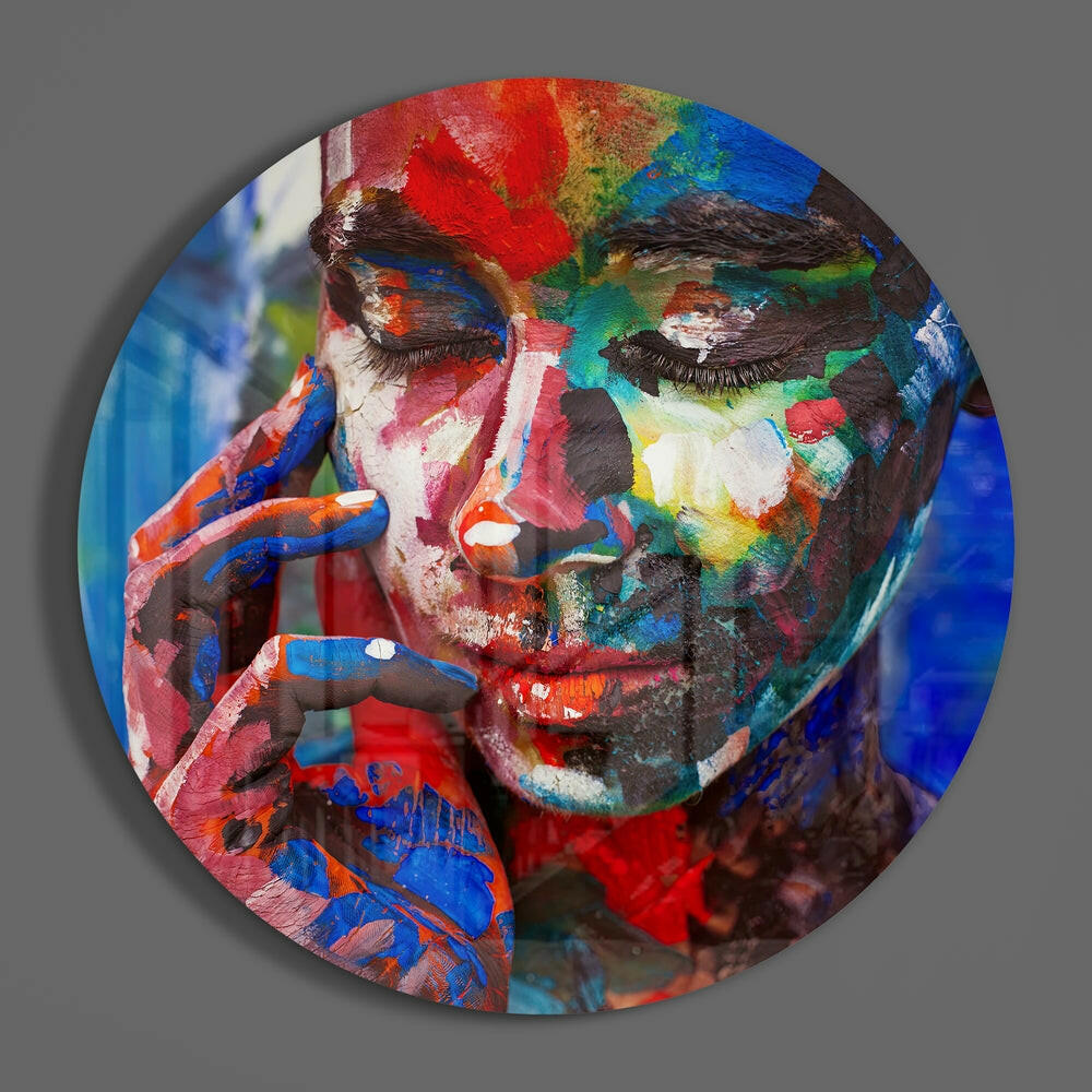 Colored Sadness Glass Wall Art.