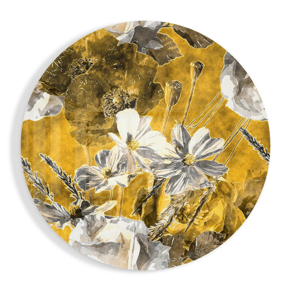 Abstract Flower Glass Wall Art.