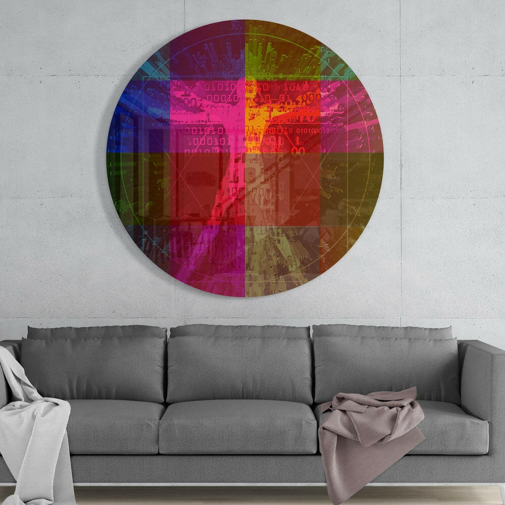 Da Vinci's Lines Glass Wall Art.