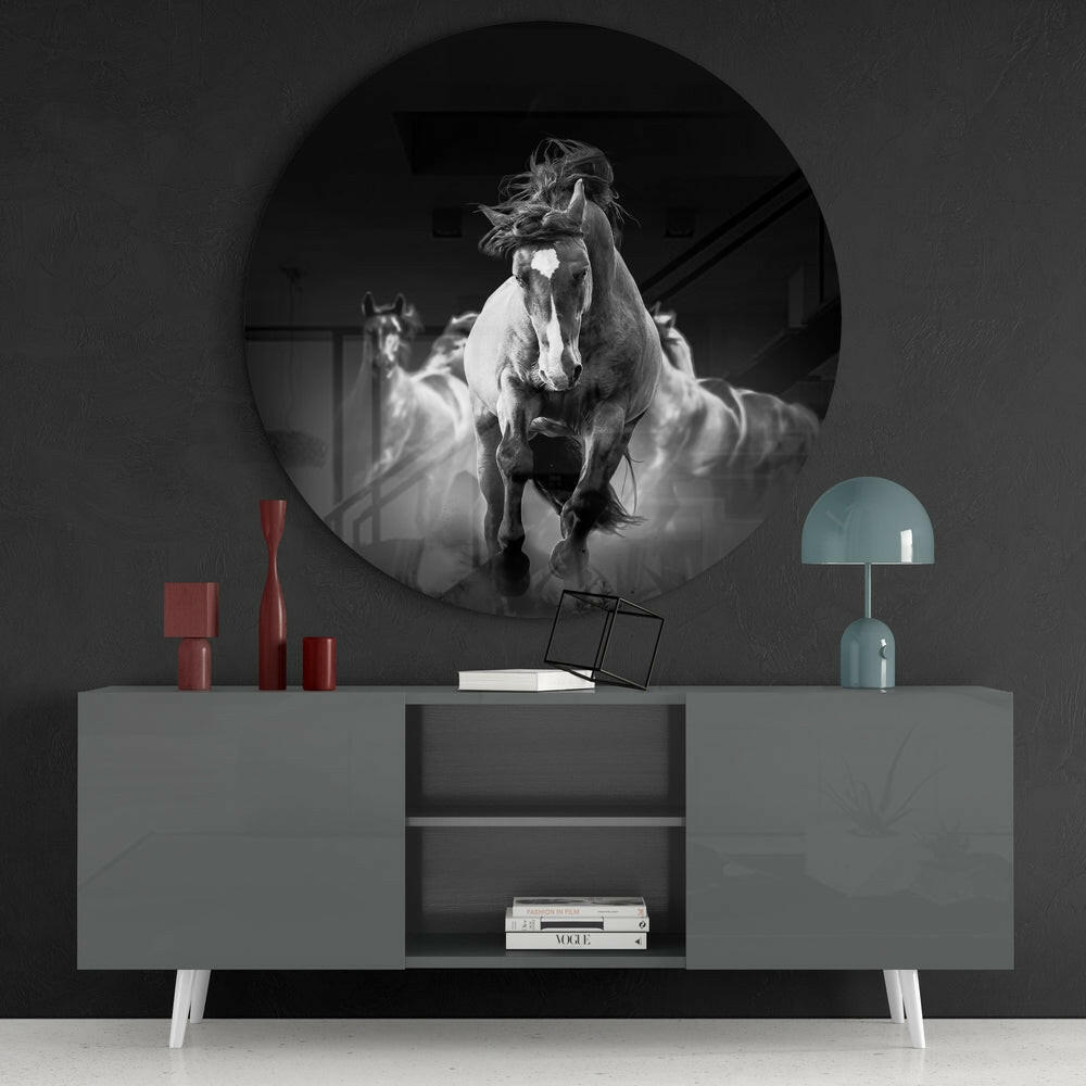 Horses Glass Wall Art.
