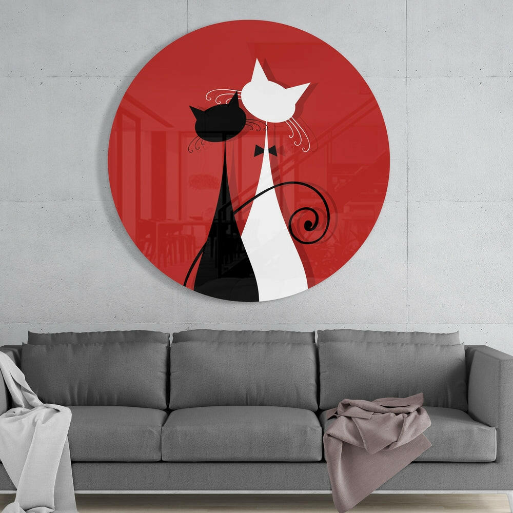 Cats Glass Wall Art.