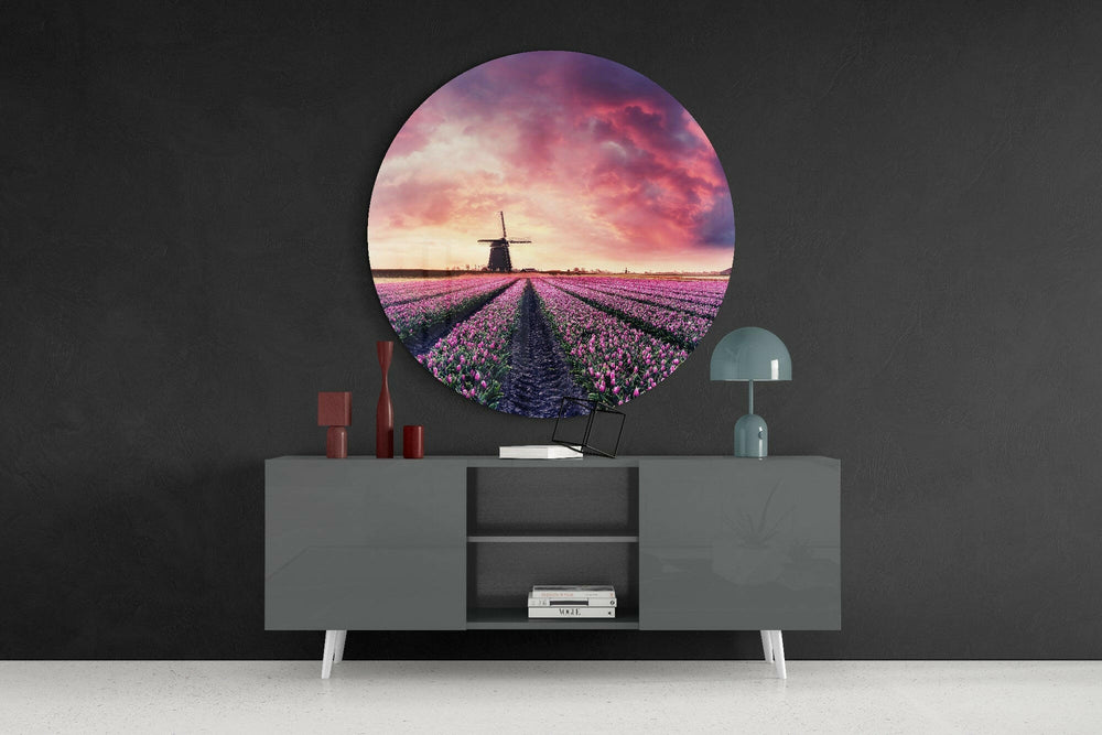 Tulip Garden Glass Wall Art.