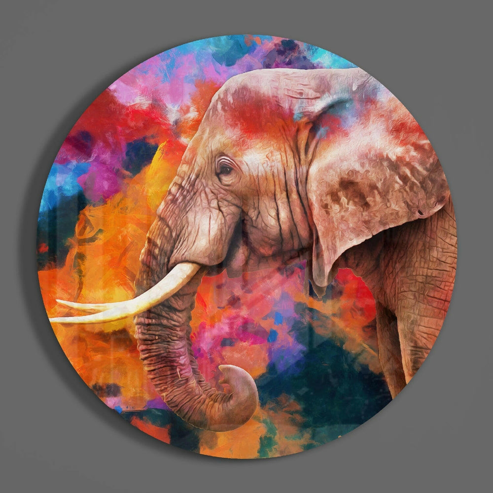 Elephant Sash Glass Wall Art.
