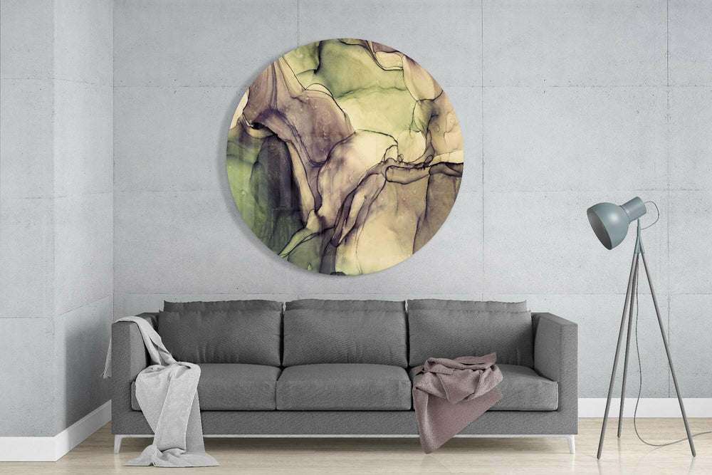Green Marble Glass Wall Art.