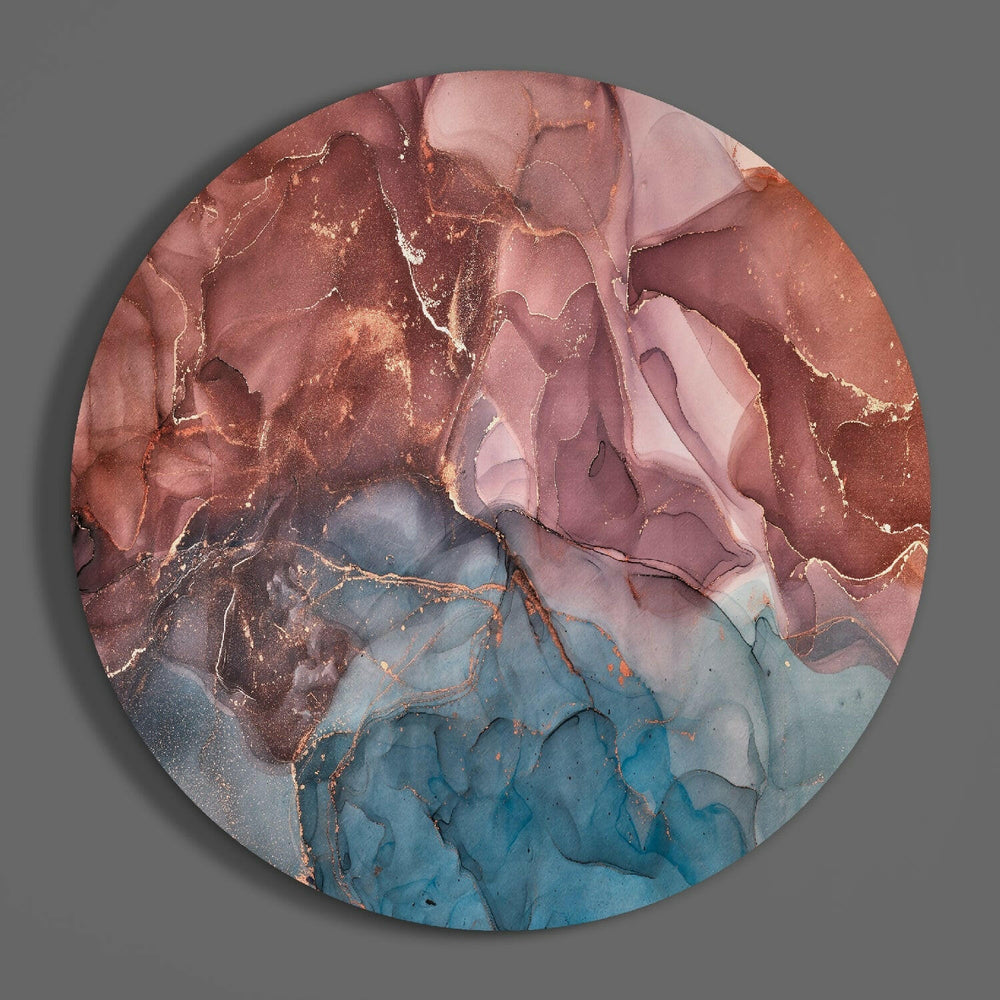 Orange Marble Glass Wall Art.