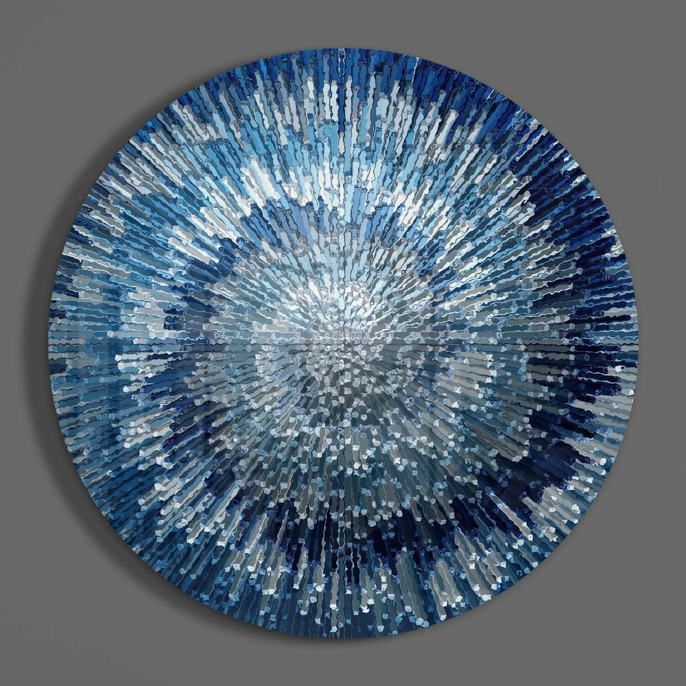 Blue Splash Glass Wall Art.