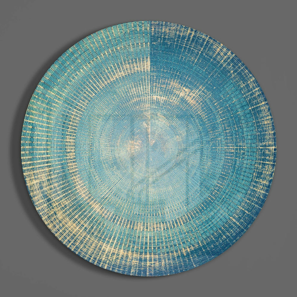 Blue Splash Glass Wall Art.