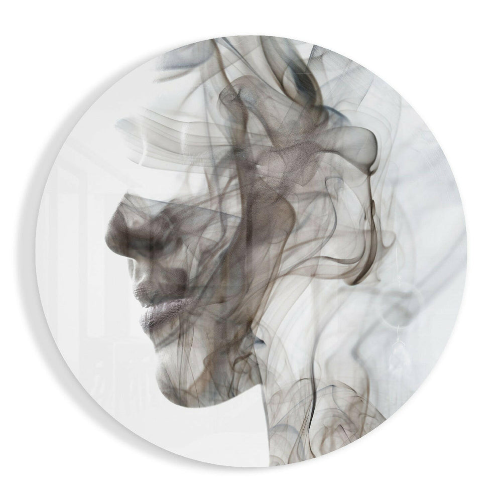 Smoke Face Glass Wall Art.
