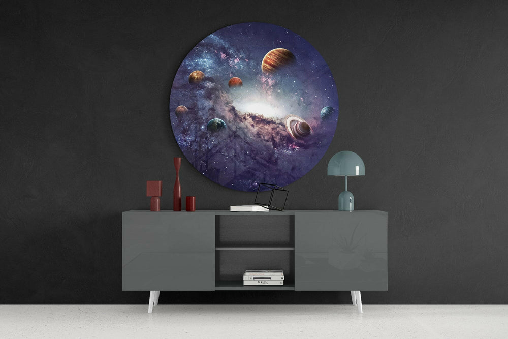 Planets Glass Wall Art.