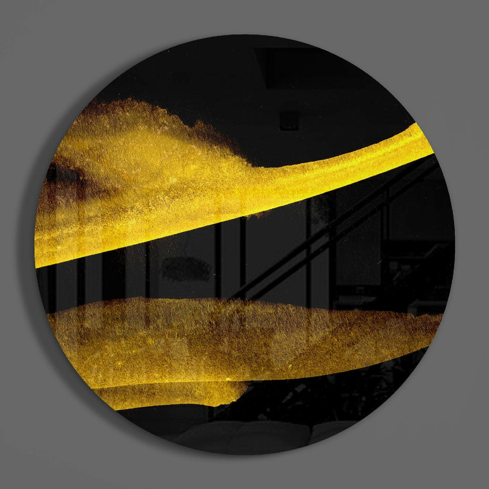 Yellow Abstract Glass Wall Art.
