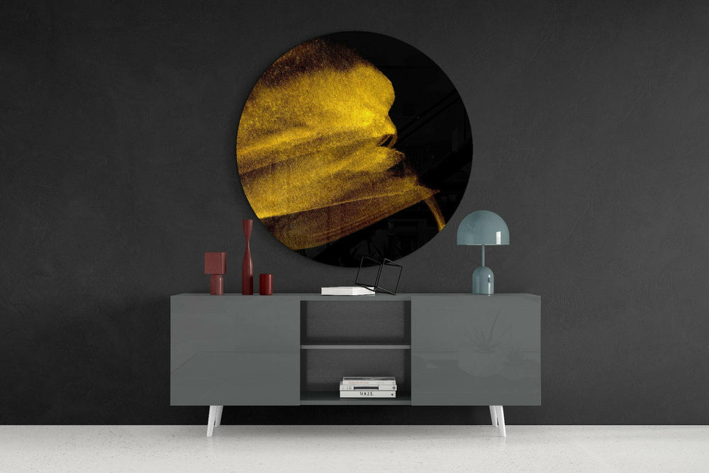 Yellow Abstract Glass Wall Art.