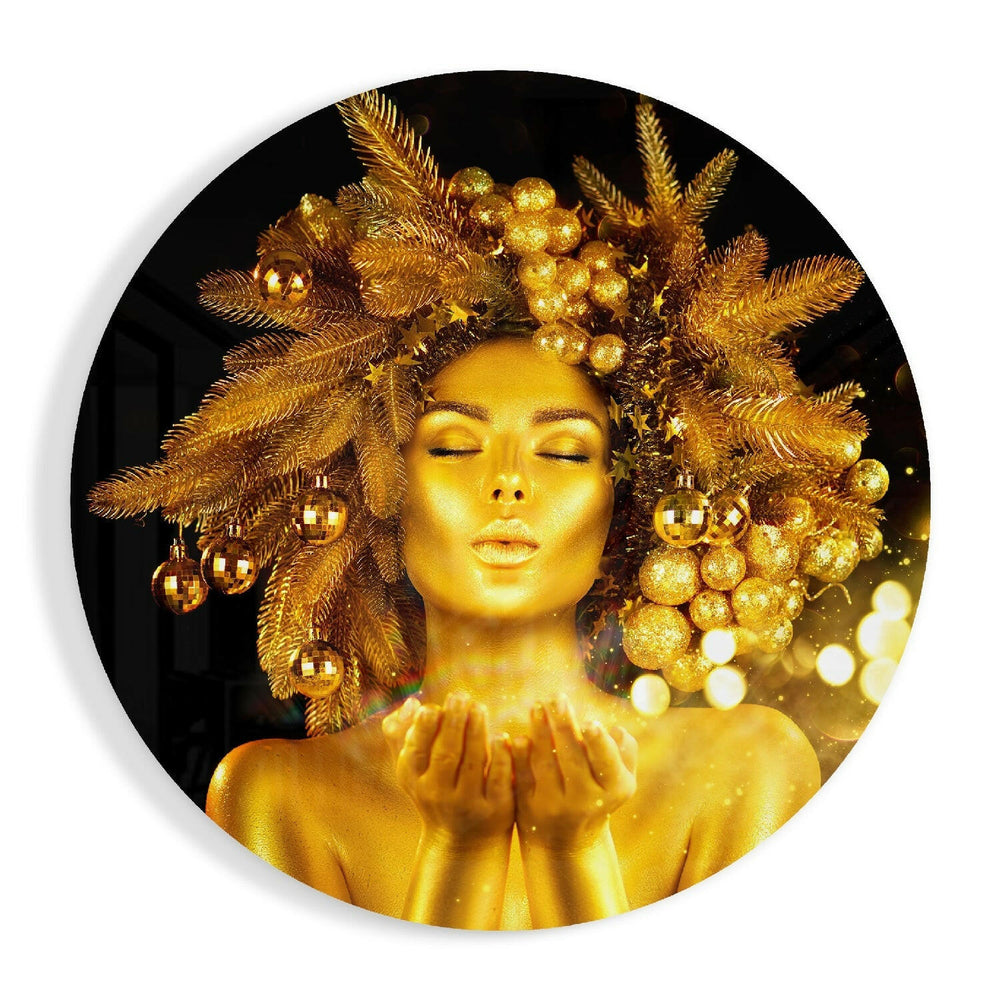 Gold Woman Glass Wall Art.