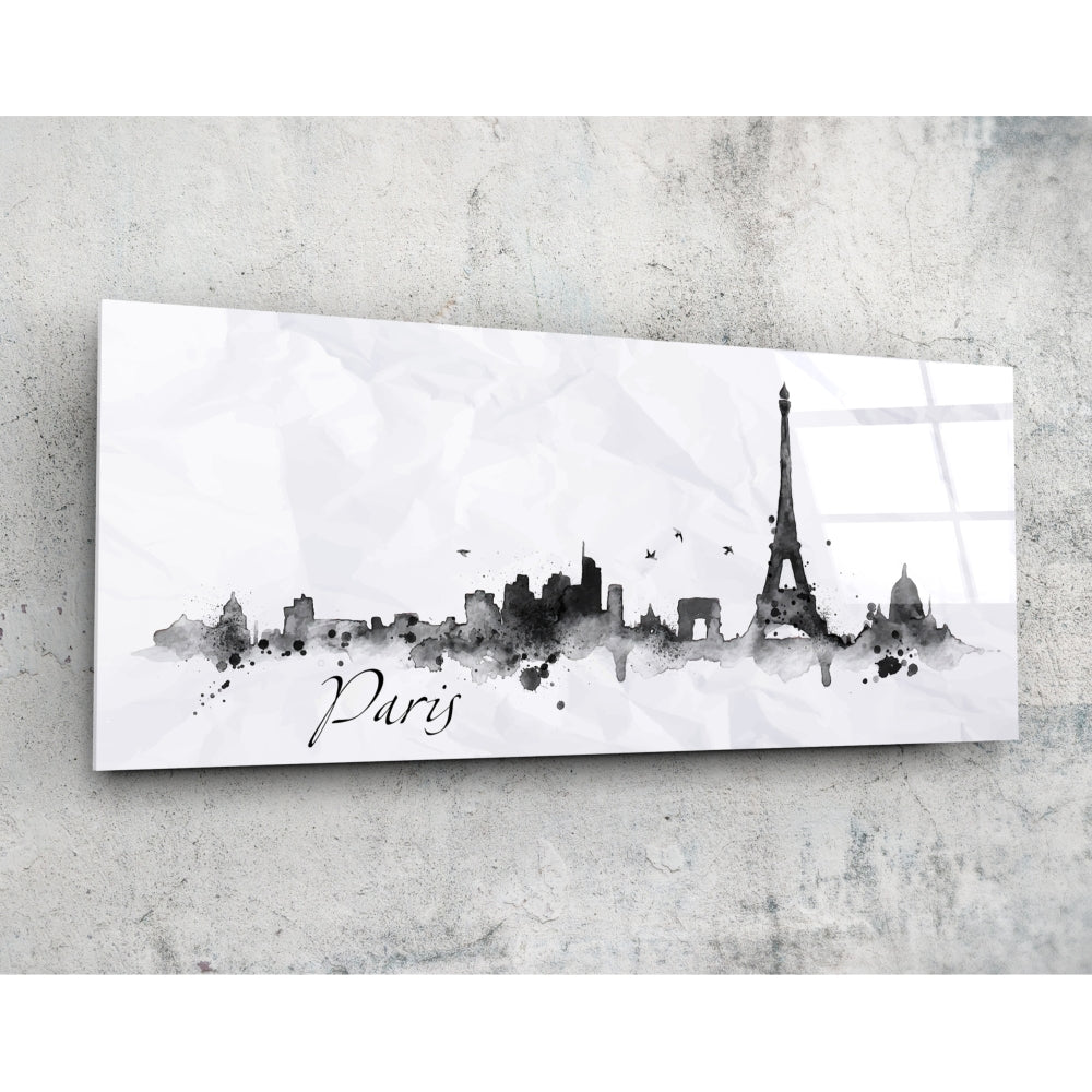 Paris Glass Wall Art (36"x14").