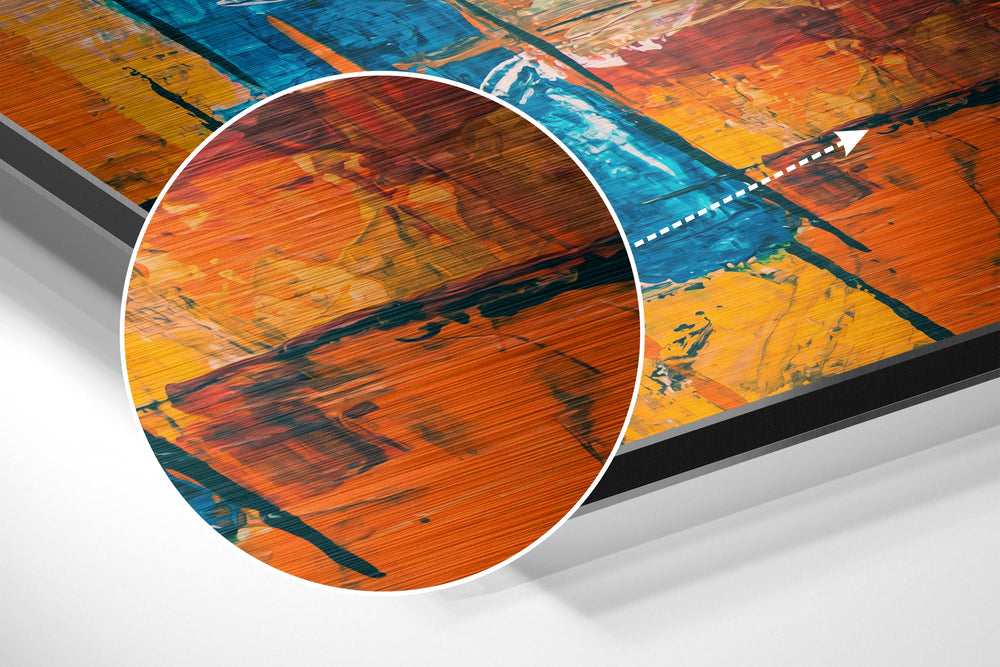 Color Blocks Brushed Aluminium Dibond Wall Art.