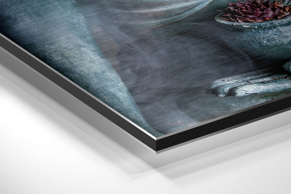 Budha Brushed Aluminium Dibond Wall Art.