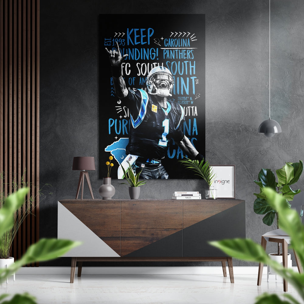 American Football Brushed Aluminium Dibond Wall Art.
