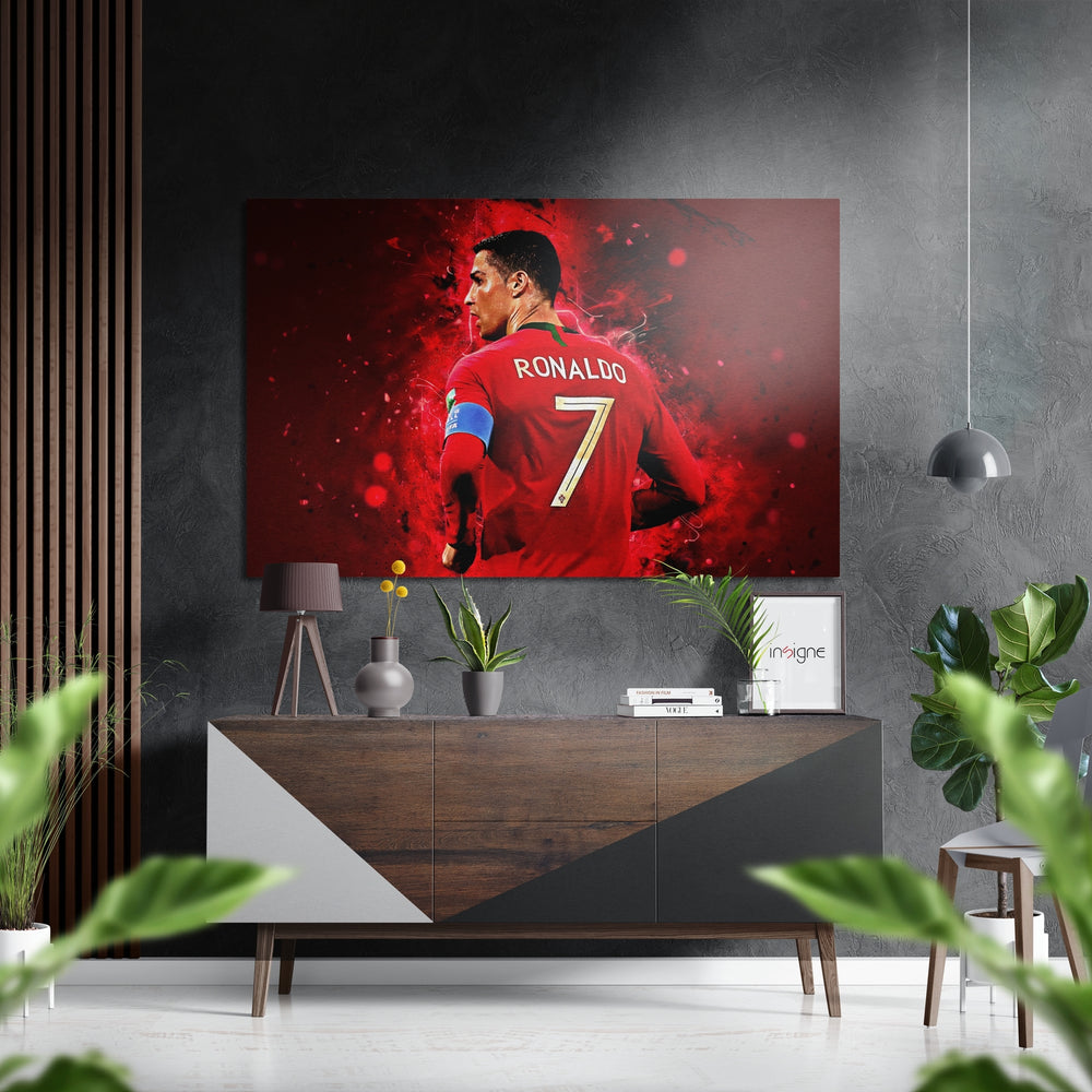 Ronaldo Brushed Aluminium Dibond Wall Art.