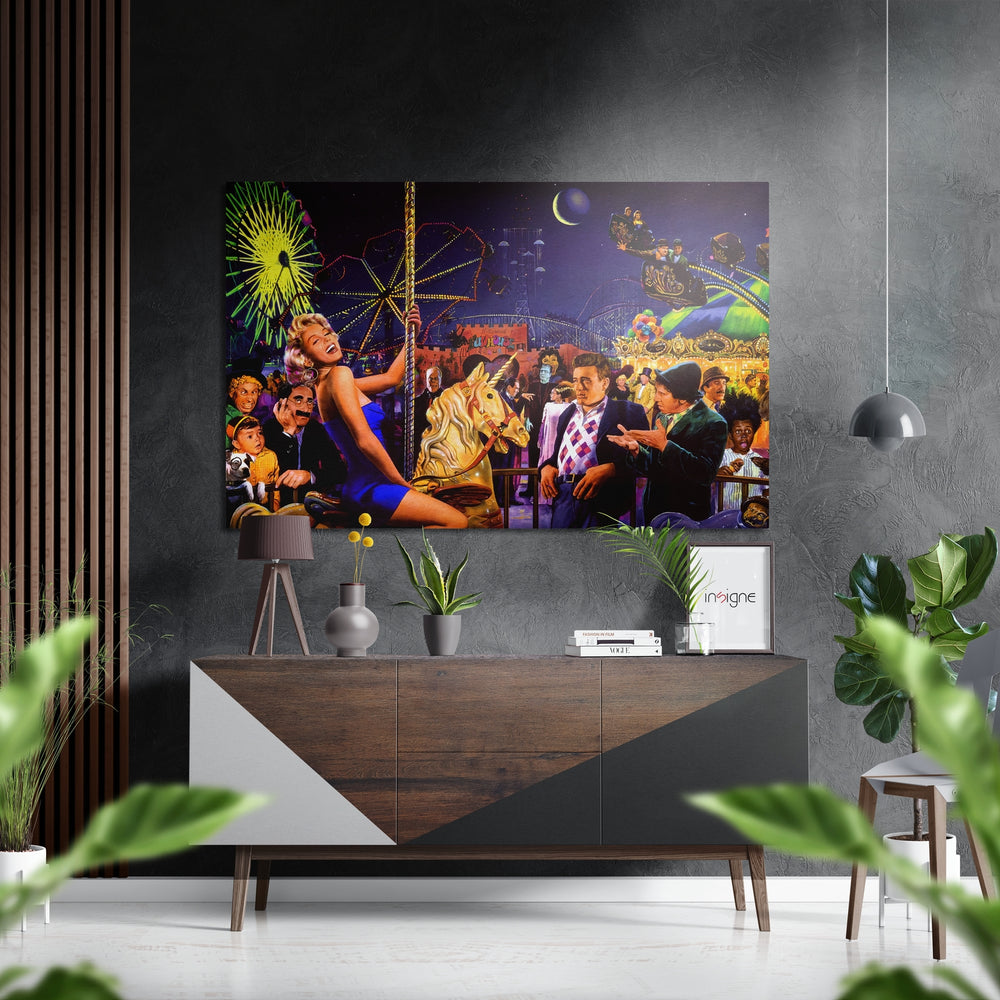 Marilyn at Amuse Park Brushed Aluminium Dibond Wall Art.