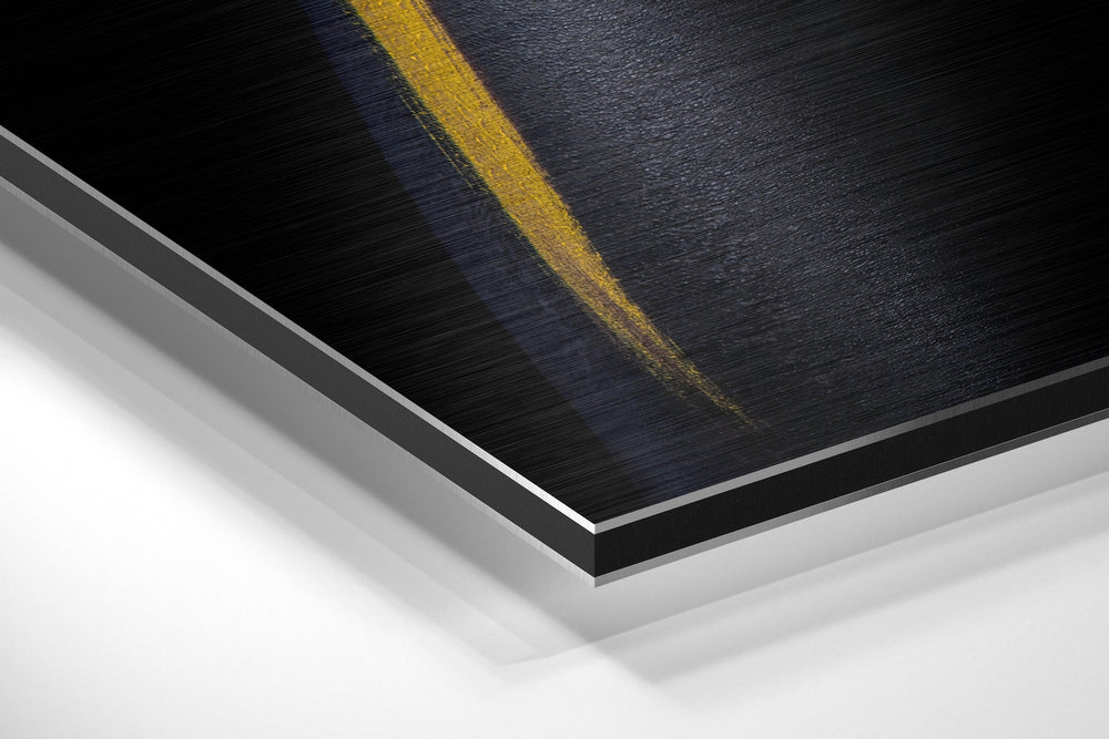 Yellow Stance Brushed Aluminium Dibond Wall Art.