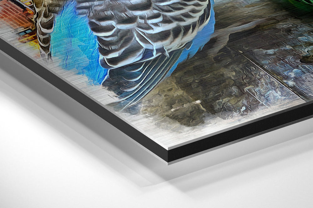 Budgies in Love Brushed Aluminium Dibond Wall Art.
