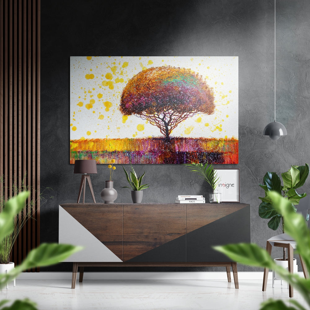 Lonely Tree Brushed Aluminium Dibond Wall Art.