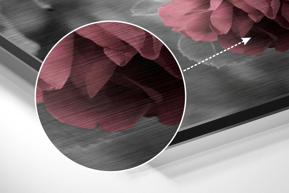 Roses Brushed Aluminium Dibond Wall Art.