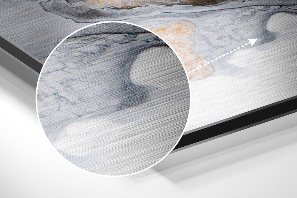 Marbleous Brushed Aluminium Dibond Wall Art.