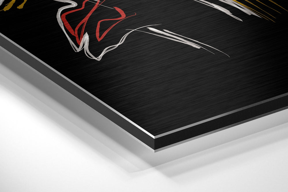 Abstract Faces Brushed Aluminium Dibond Wall Art.