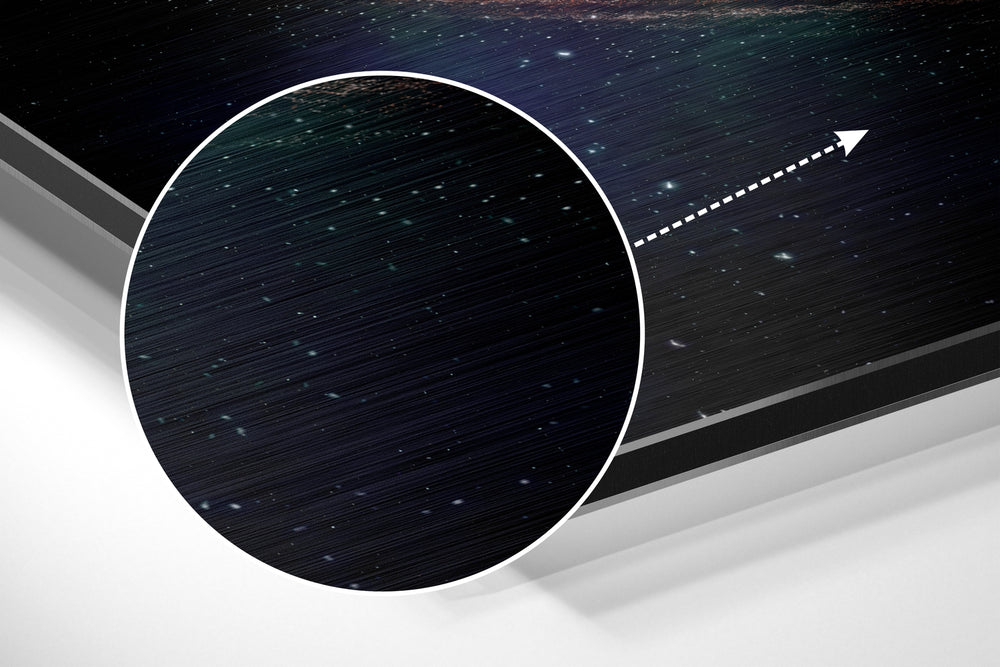 Space Brushed Aluminium Dibond Wall Art.