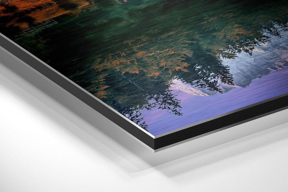 Lake View Brushed Aluminium Dibond Wall Art.