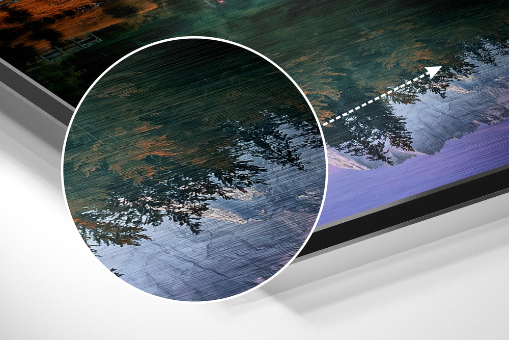 Lake View Brushed Aluminium Dibond Wall Art.