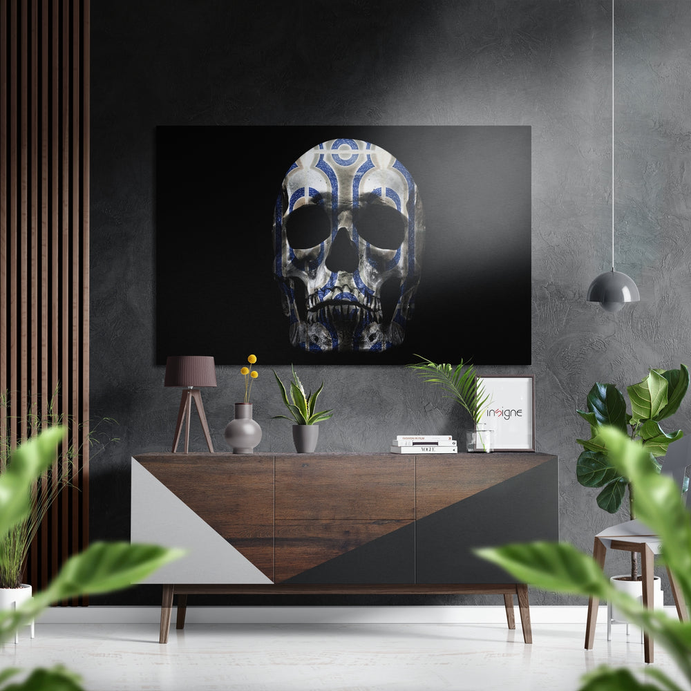 Skull Brushed Aluminium Dibond Wall Art.