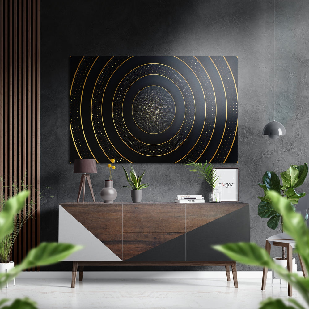 Circles Brushed Aluminium Dibond Wall Art.